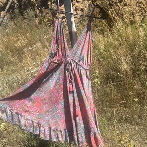 Floral Pink and Purple Wrap Dress